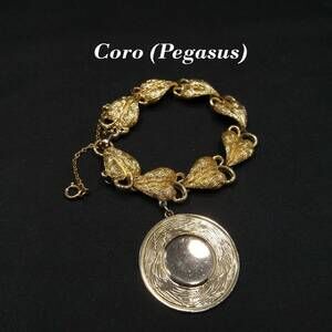Coro Pegasus Heart Leaf Bracelet, Engravable Charm